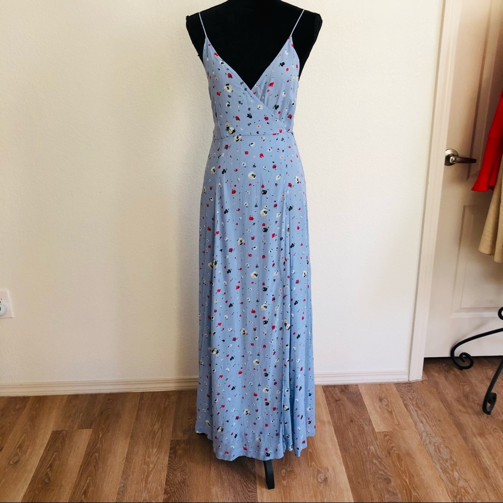 Ganni Blue Floral Maxi Dress